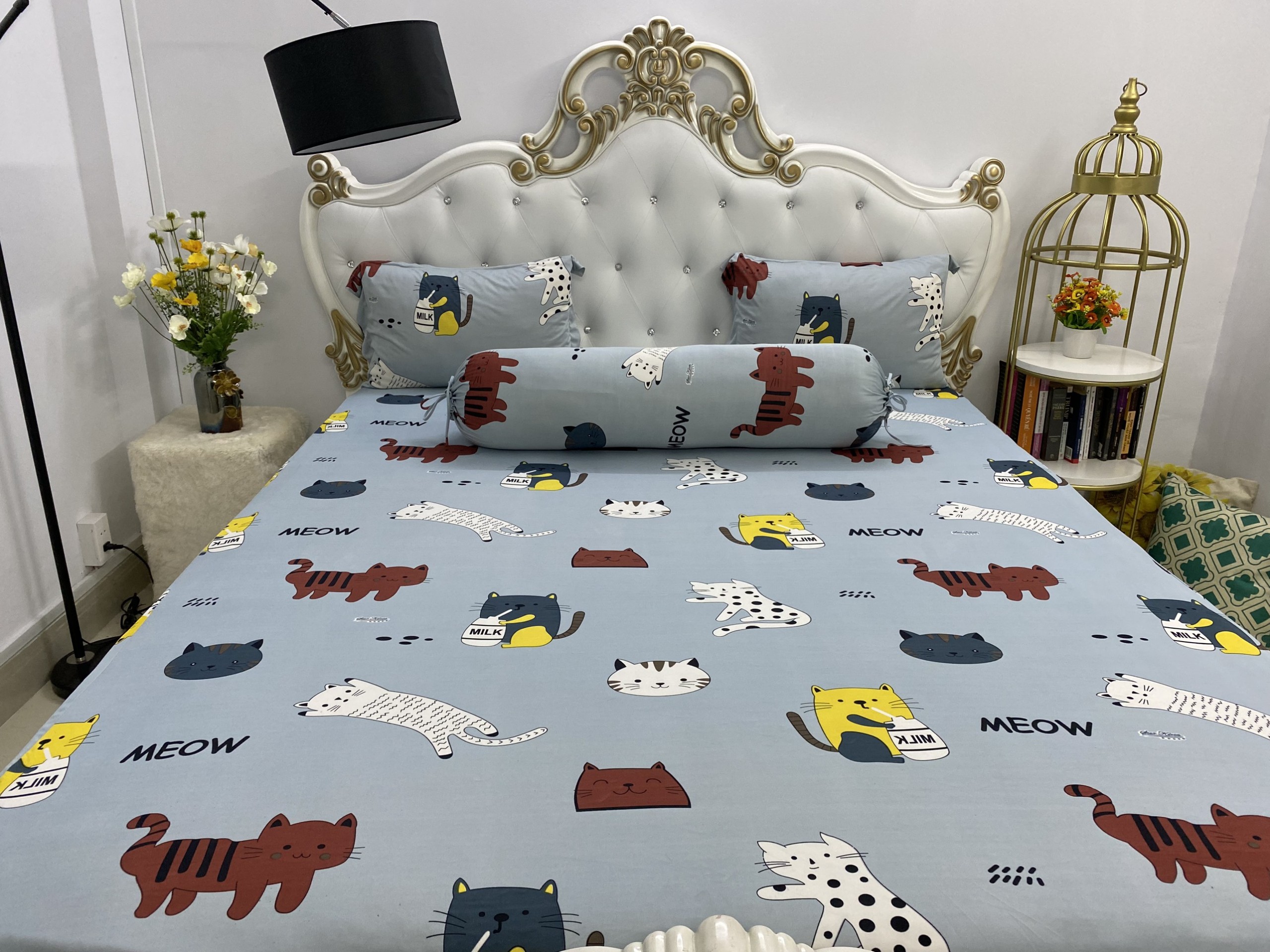 Bộ Drap Thun Hàn Quốc mát lạnh { 4 món } đủ size"