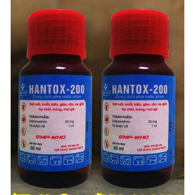 COMBO 2 LỌ Thuốc xit mạc, ve HANTOX 200 cho gà đá