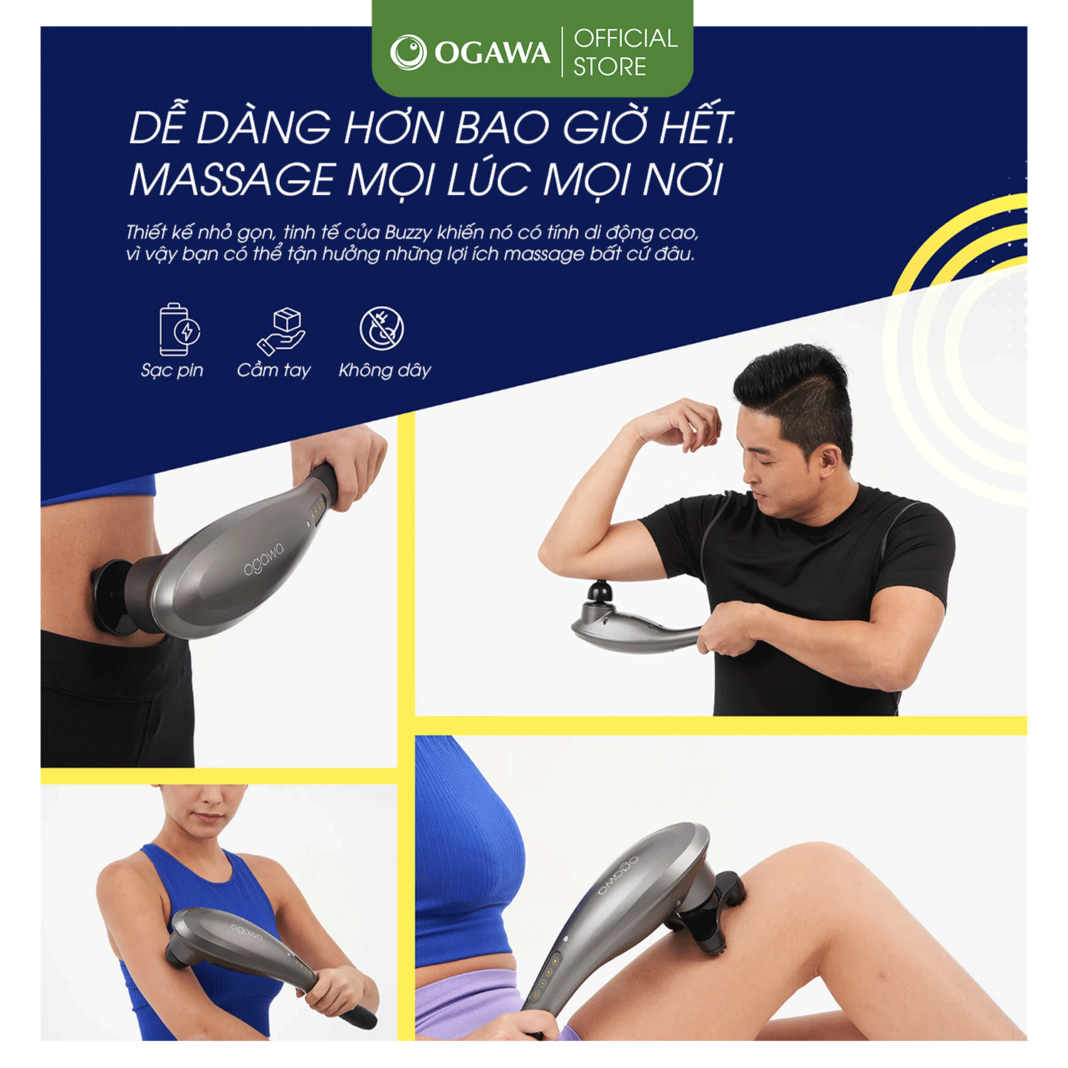 Máy Massage cầm tay OGAWA Buzzy
