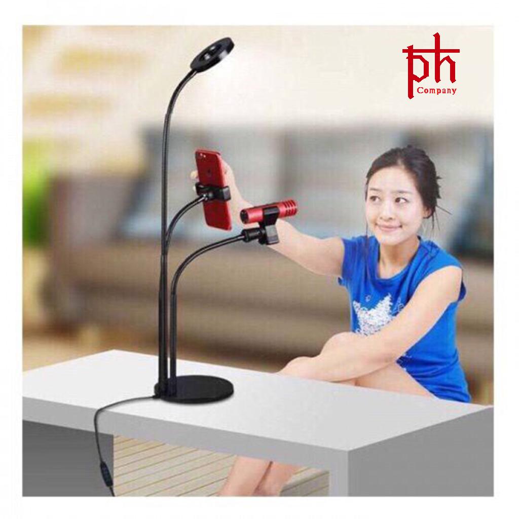[HCM]Combo Giá Đỡ Livetream 3IN1 Kèm Micro Livetream-3 Chế Độ Đèn