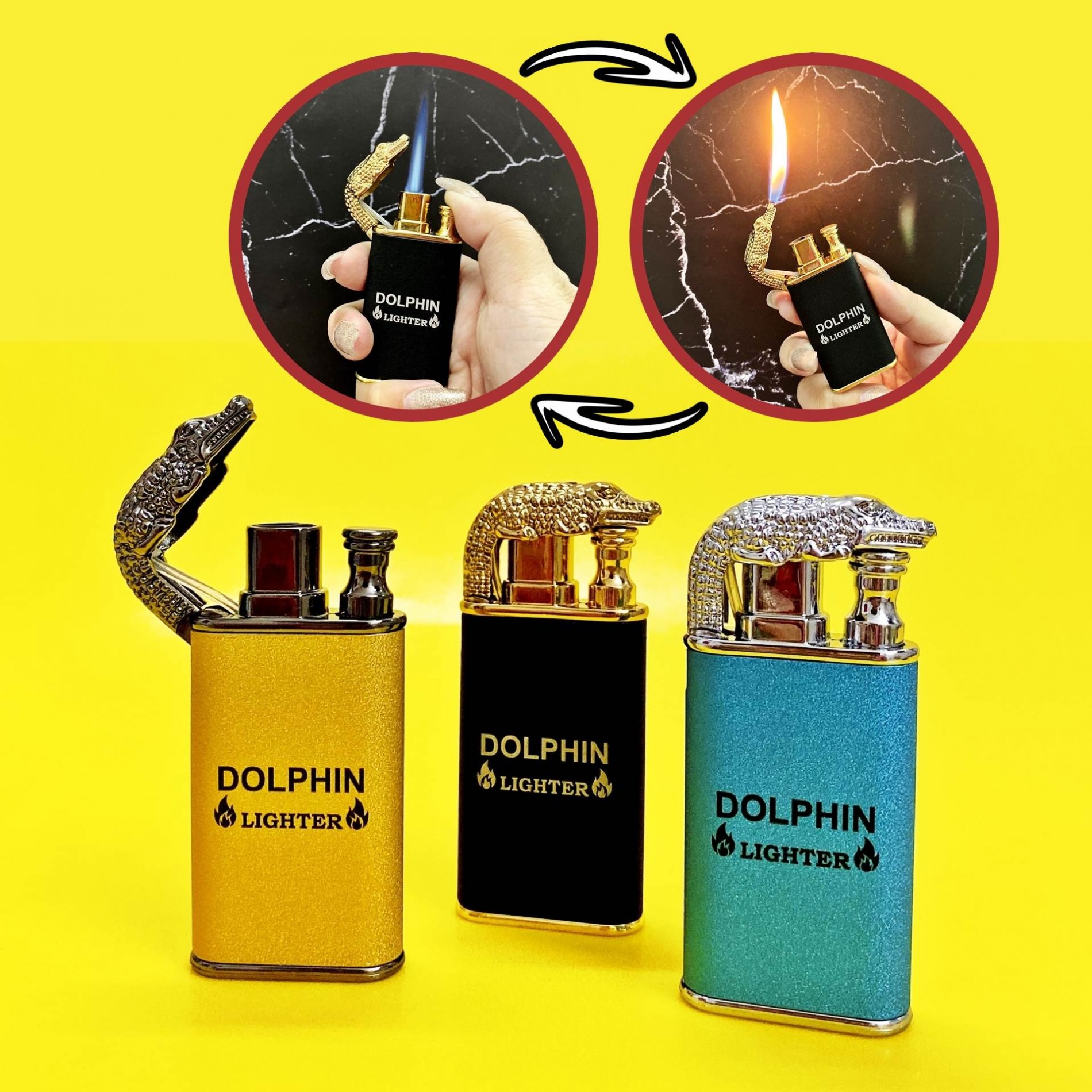 (BẬT LỬA ĐỘC LẠ) HỘT QUẸT DOLPHIN 2 LỬA HÌNH CÁ SẤU GIÁ RẺ