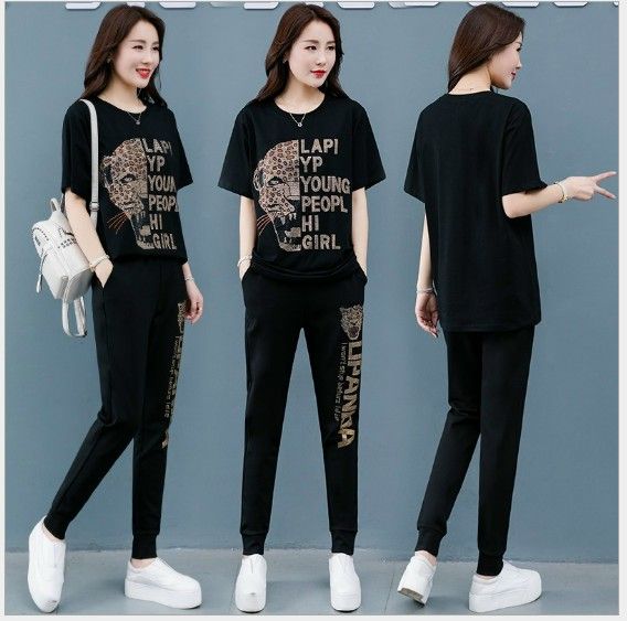 Sét bộ đồ nữ in nhũ sang trọng 100% thun cotton cao cấp