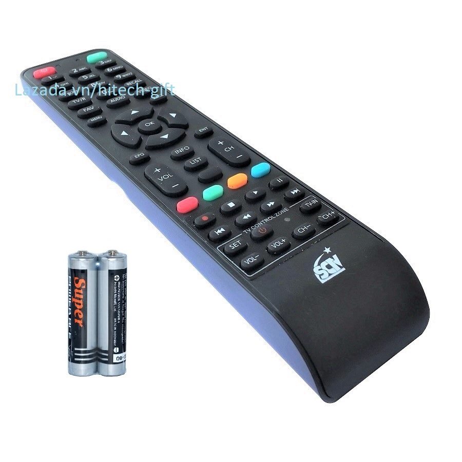 Remote đầu thu tv sctv - truyền hình kts cáp sctv tivi kèm pin