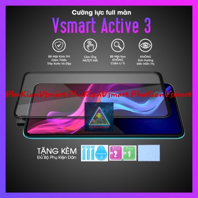 Cường lực Full màn 9D Vsmart Active 3