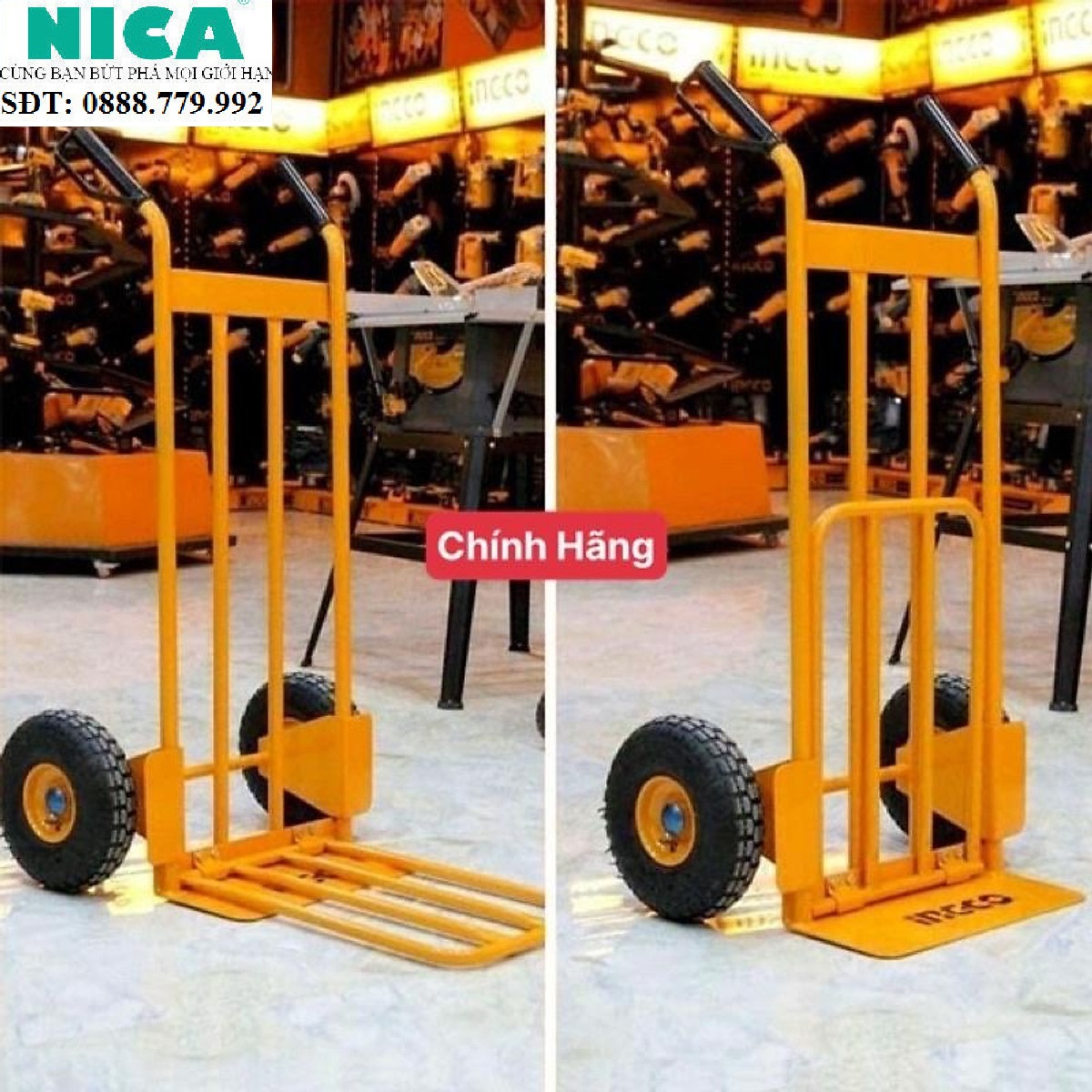 INGCO Xe đẩy hàng 2 bánh tay cầm (200kg) HHHT20771