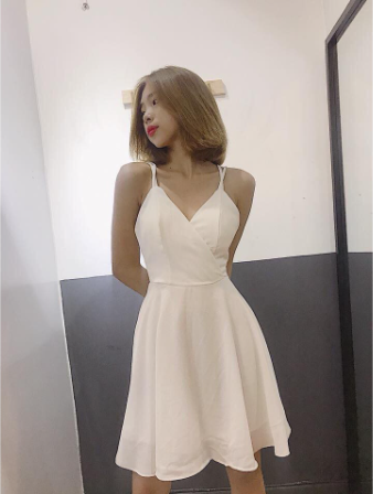 Đầm maxi hai dây đan lưng dáng xòe cực chất