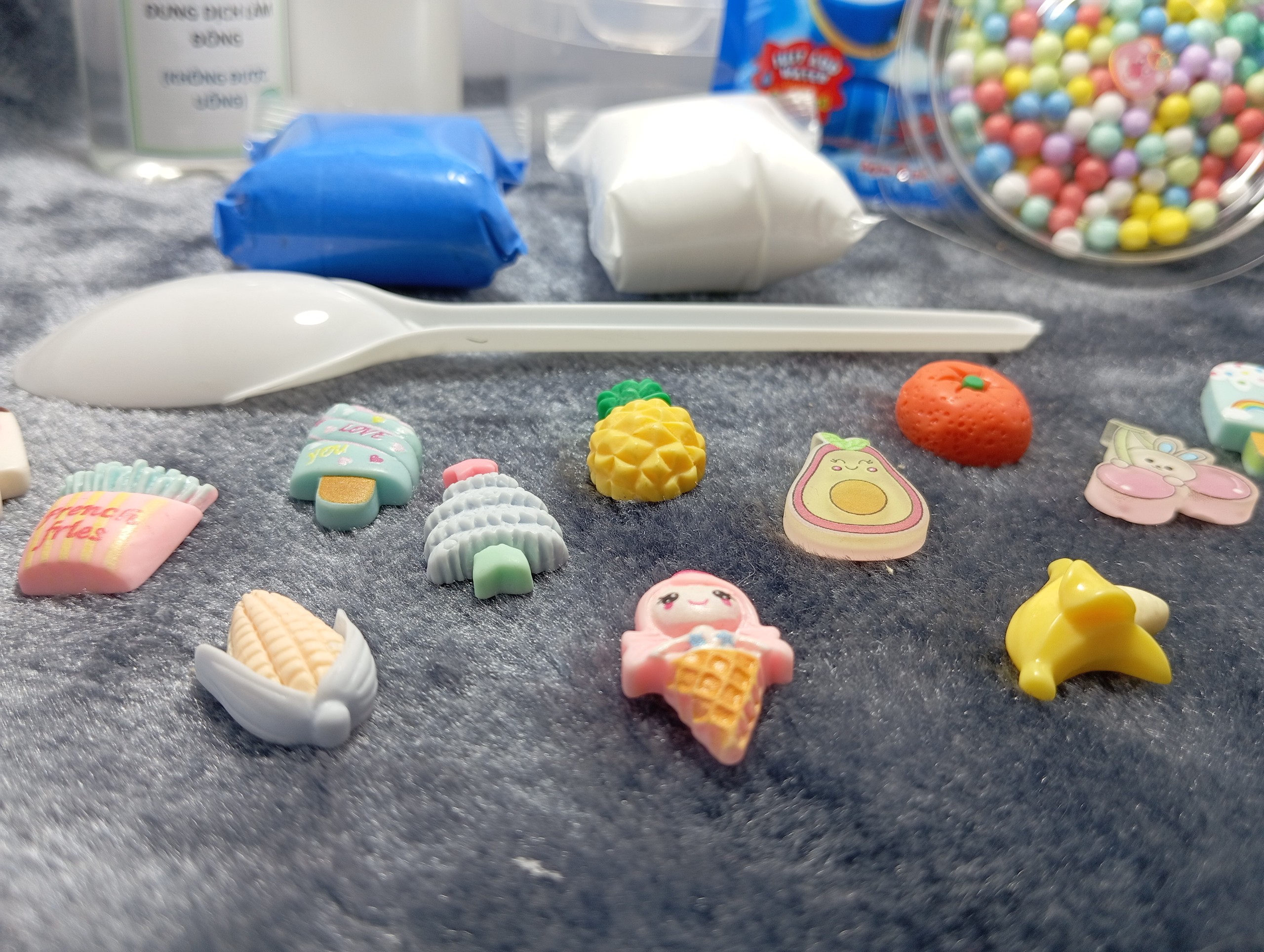 BỘ KIT LÀM SLIME MÂY SLIME BƠ SIZE TO CAO CẤP