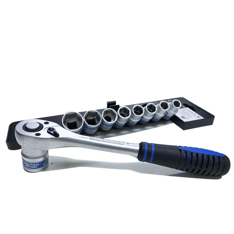 Bộ tuýp 10 chi tiết 1/2" (Cần tự động cán bọc nhựa) Top - TBS-12251