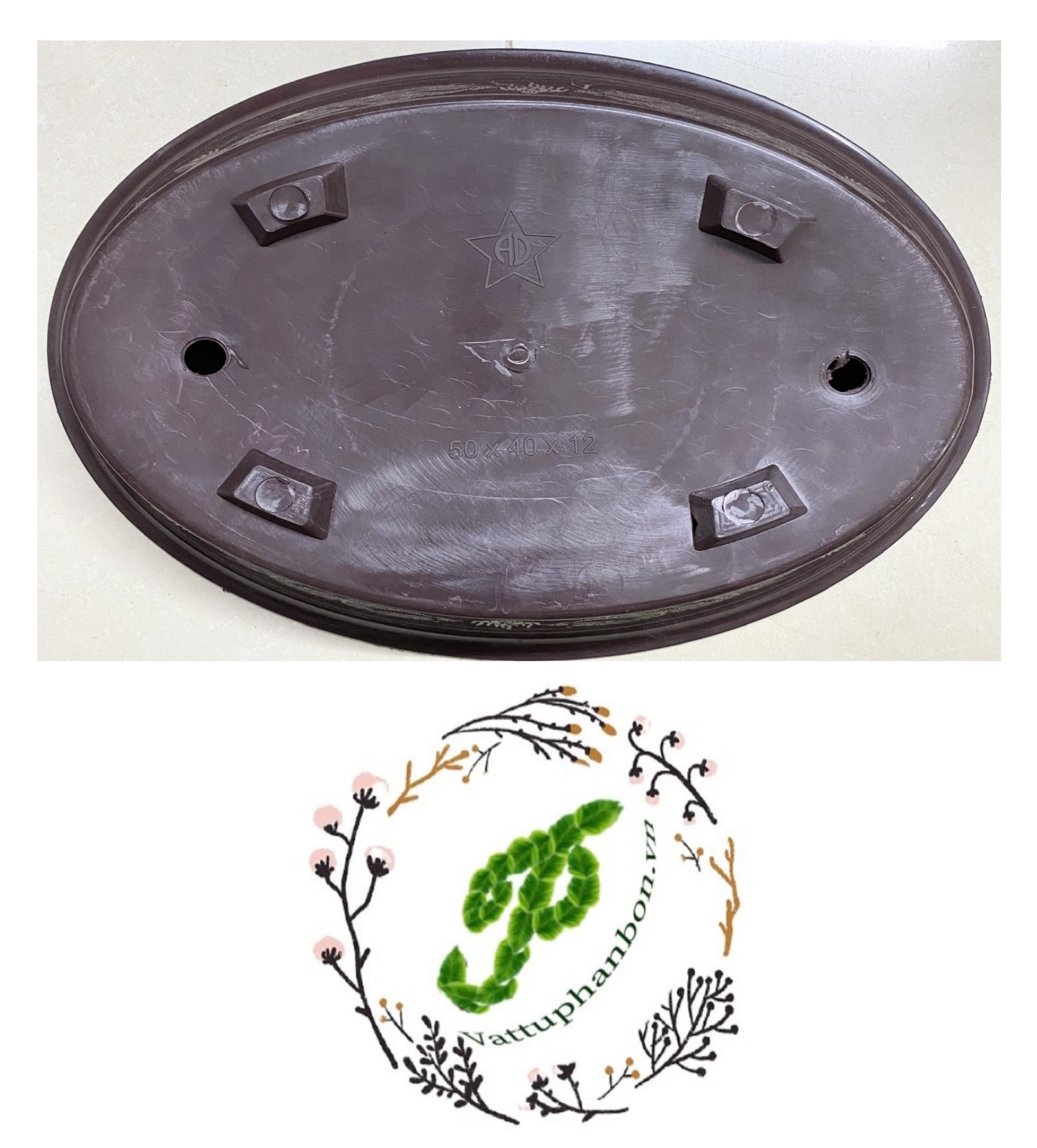 Chậu Oval Bonsai AD 50x40x12cm - #024D#