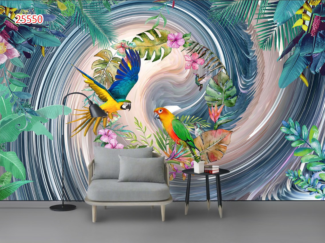 Decal tranh dán tường 3d  hiện đại trang trí nhà cửa phòng khách phòng ngủ chất liệu decal pp keo sẵn bóc dán PA