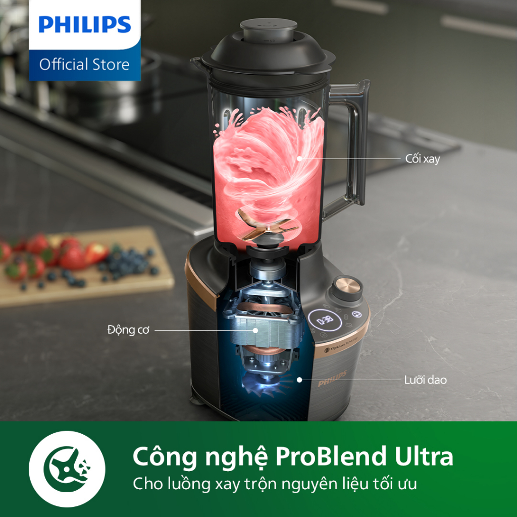 Máy Xay Ép Tốc Độ Cao Philips HR3770/00 - Hàng Phân Phối Chính Hãng