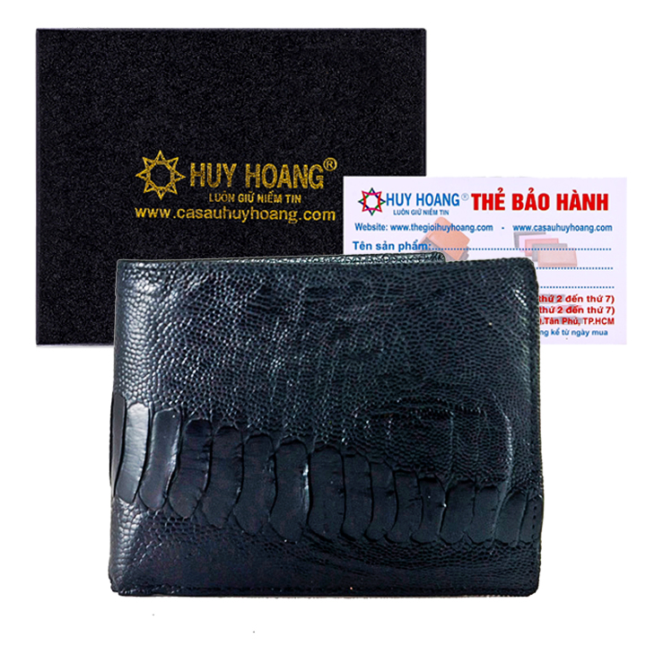 Hk2402 black ostrich leather men's clutch bag