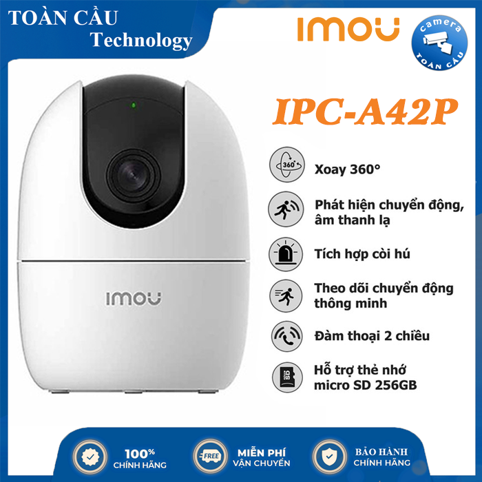 Camera ip wifi imou 4mp ipc-a42p độ nét cao 2k - a42p xoay 360 độ - đàm thoại 2 chiều - camera toàn cầu