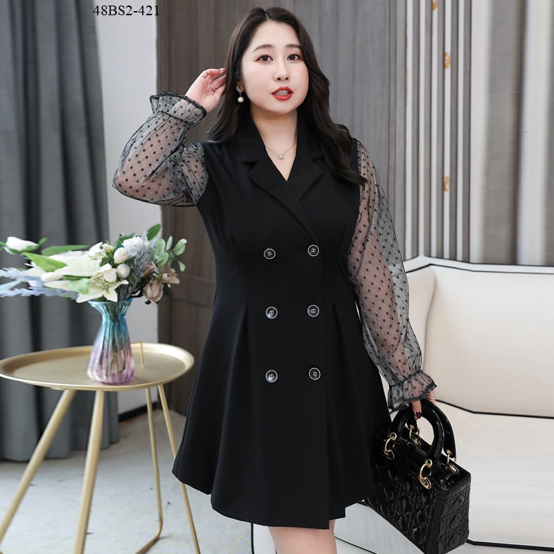 Đầm vest tay phối voan bigsize