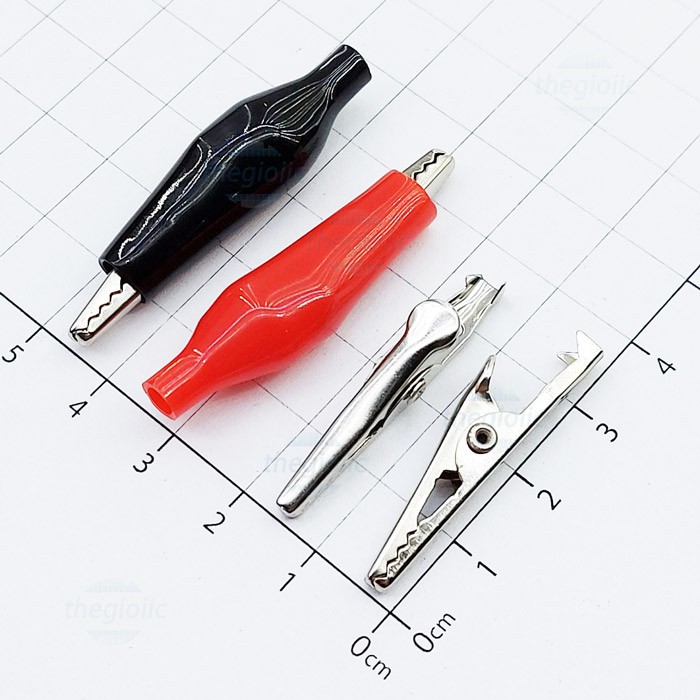 Đầu Kẹp Cá Sấu 2.8CM, 3.5CM, 4.5CM 1 Cặp Đỏ Đen