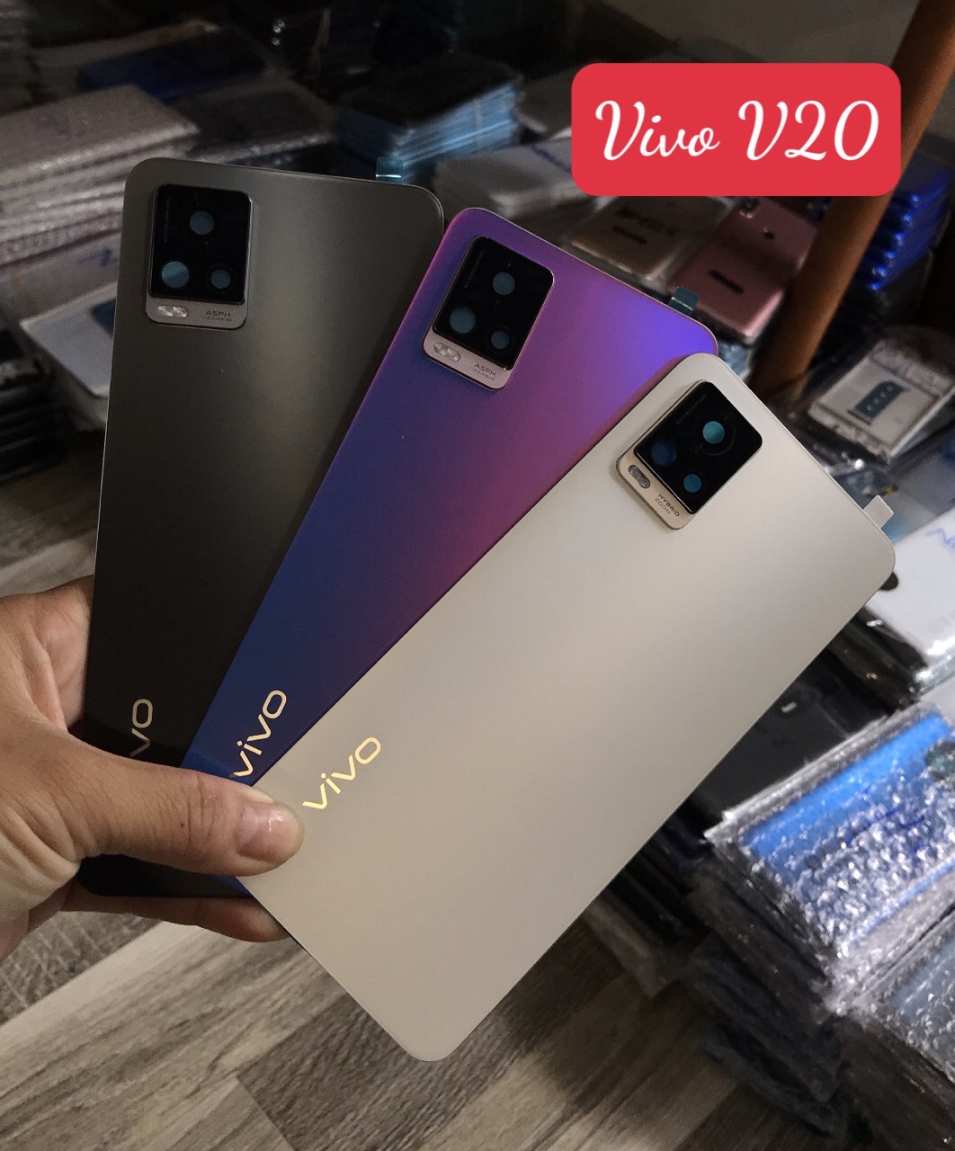 KÍNH LƯNG ĐIỆN THOẠI VIVO V20 ( kính lưng + kính camera)