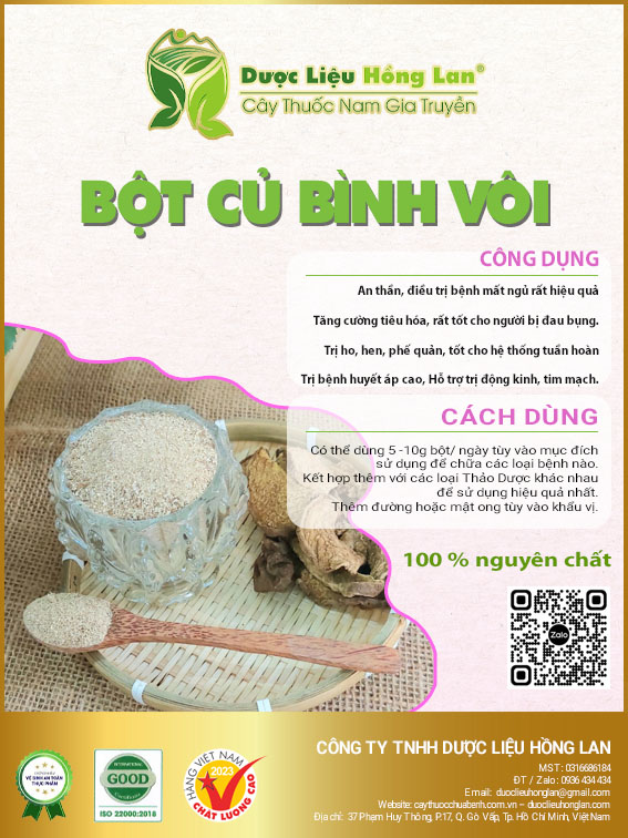 ✅[Thượng hạng] 500G Bột Củ Bình Vôi loại 1 (không pha chộn tạp chất, đã sao thơm, không chất bảo quản)