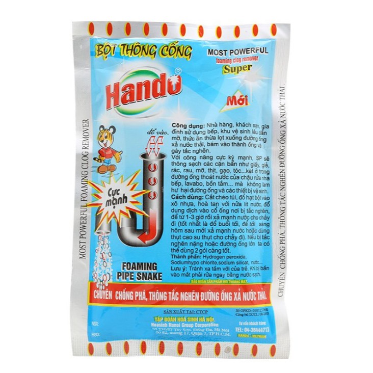 [HCM]Bột thông cống Hando dạng túi 100g nội địa