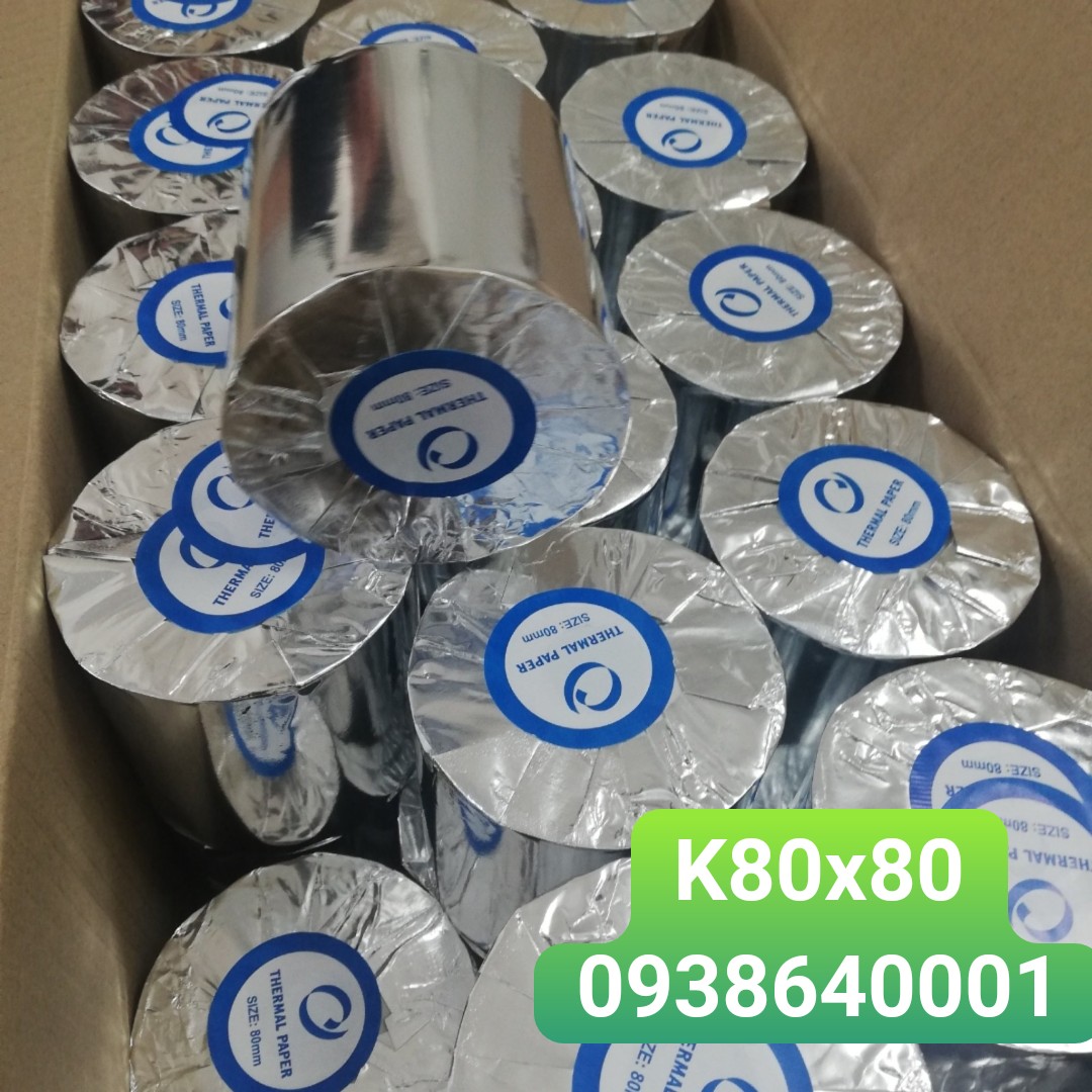 10 Cuộn Giấy in nhiệt K80 x 80mm