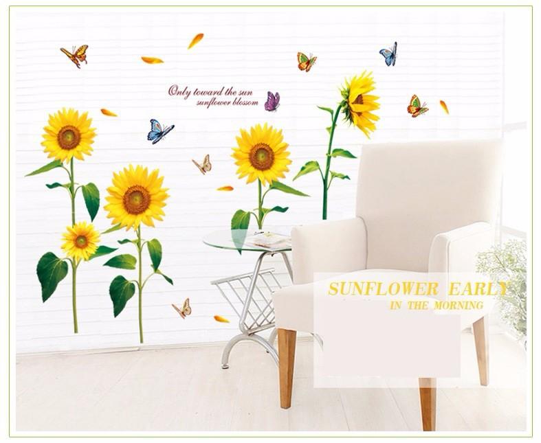 Decal dán tường mẫu hoa hướng dương