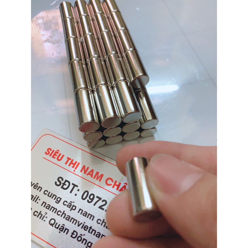 Nam châm trụ tròn đất hiếm D10x20mm(siêu hút)