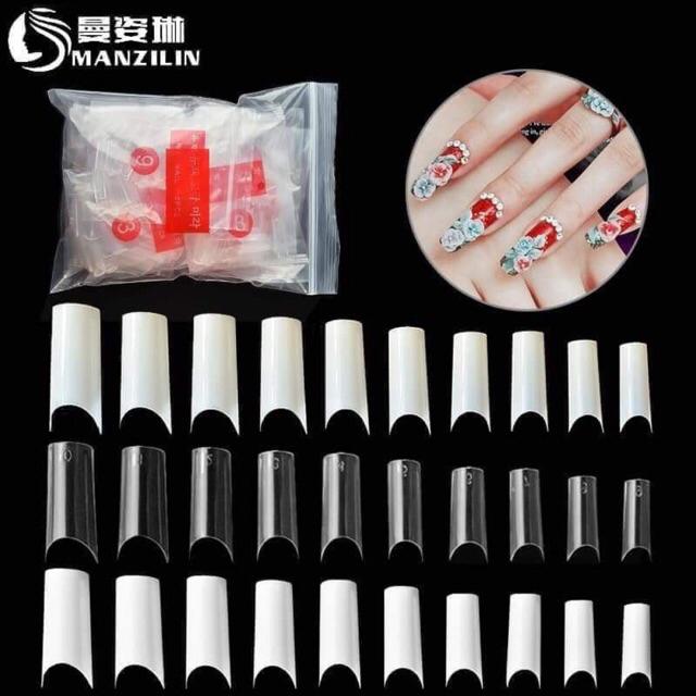 Móng Nối Trúc, móng típ ống tre ( bịch 600 móng)
