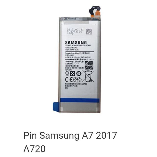 Pin Samsung Galaxy A7 2017 / A720 Xịn Bảo Hành 6 Tháng Đổi Mới