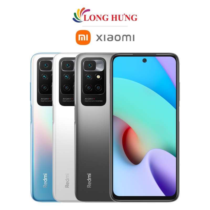 Điện thoại Xiaomi Redmi 10 (4GB/128GB) - Hàng Chính Hãng - Bộ nhớ trong 128GB, màn hình IPS LCD sắc nét, viên pin cực lớn có hỗ trợ sạc nhanh