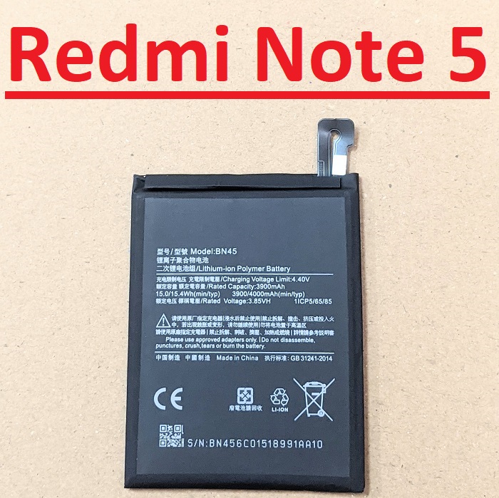 Battery Xiaomi Redmi Note 5 mã BN45 capacity 4000mAh battery replacement parts