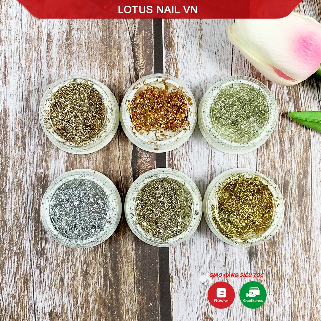 Set nhũ khổng tước 6 hũ trang trí móng