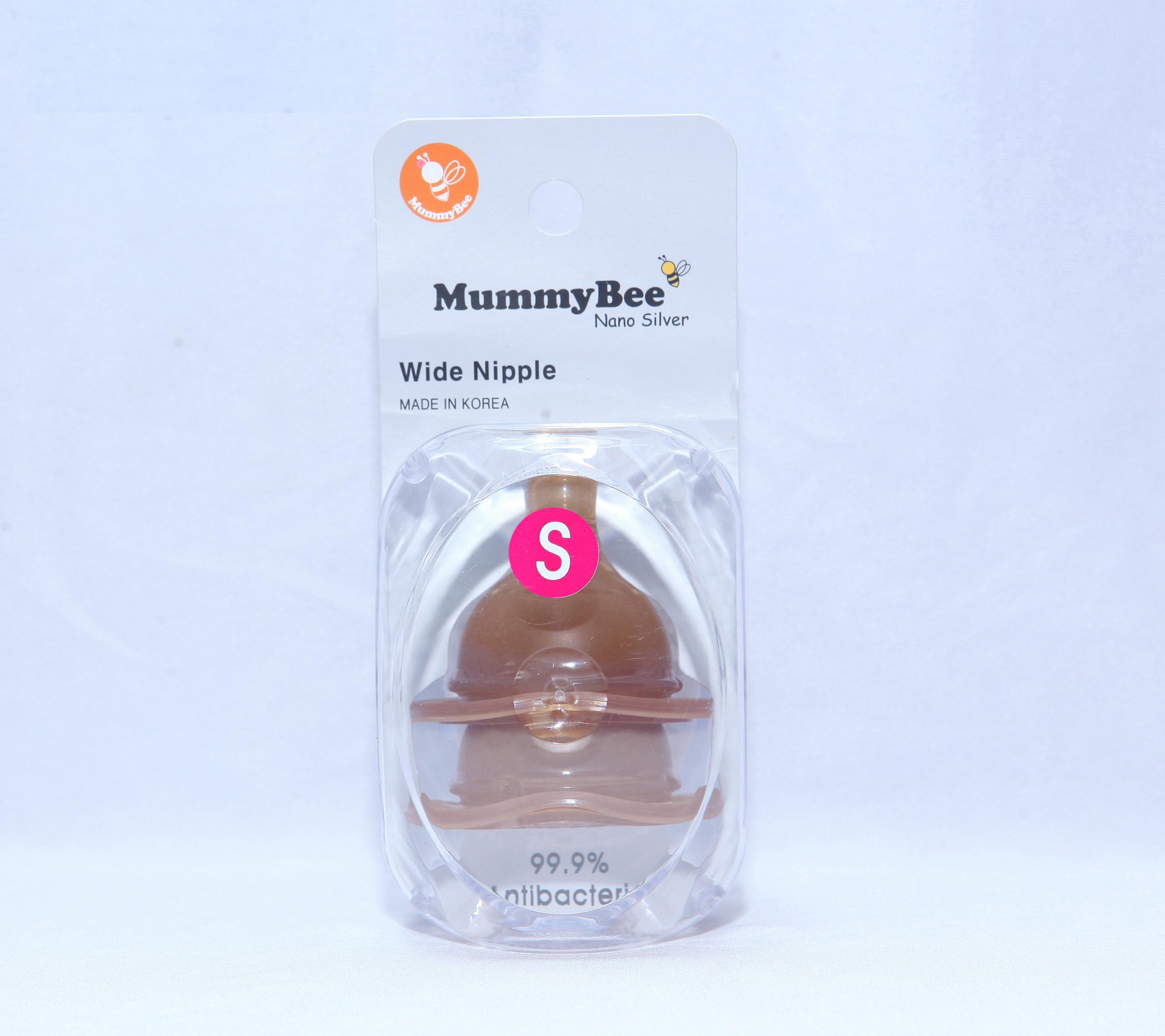 Núm vú (núm ty) MummyBee Nano Silver cổ rộng
