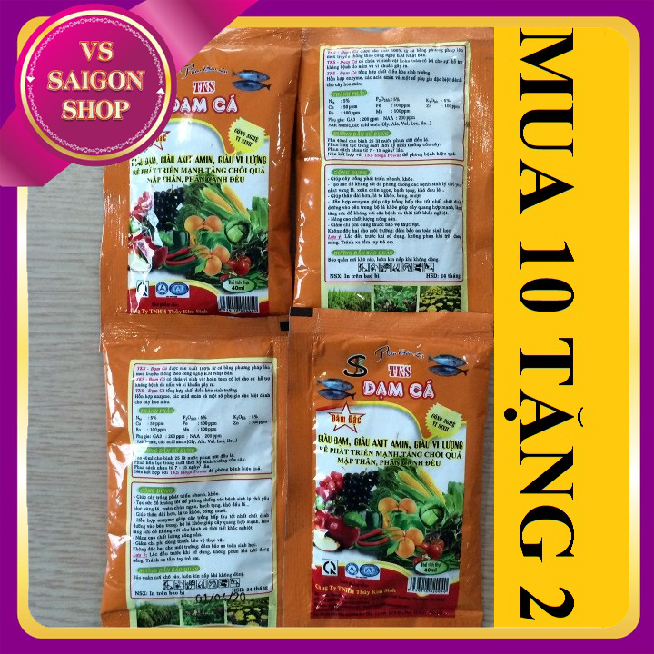 [ MUA 10 TẶNG 2 ] GÓI 40ML: Phân Bón Lá Đạm Cá Cao Cấp