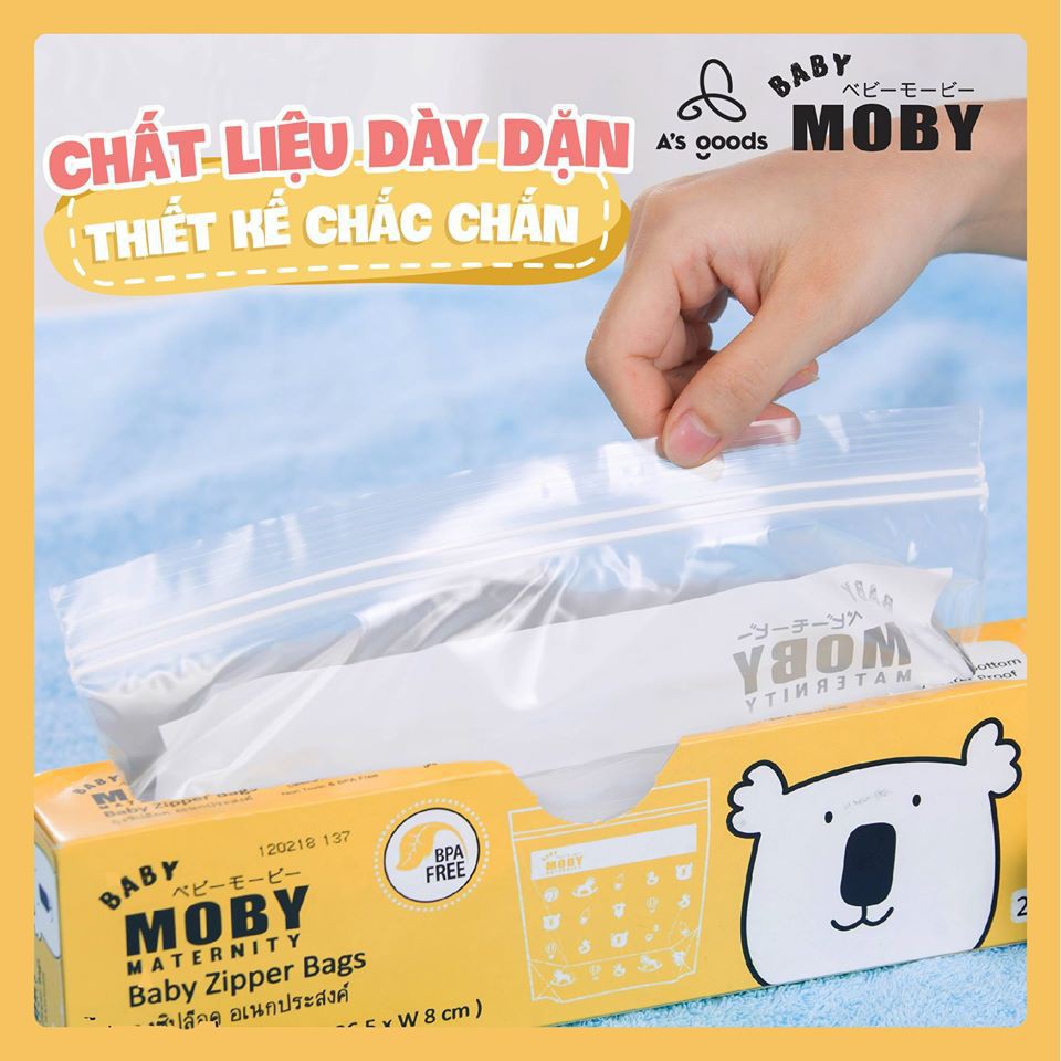 Túi Zip Đa Năng MOBY (Hộp 24 Túi) Size L 26x26,5x8 cm