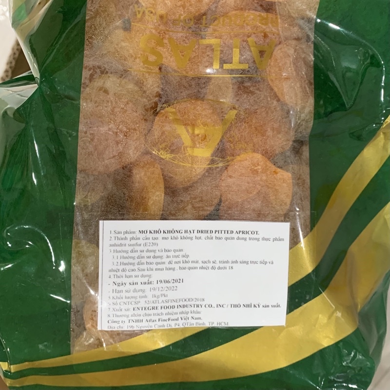 Mơ sấy dẻo không đường Thổ Nhĩ Kỳ (500g)