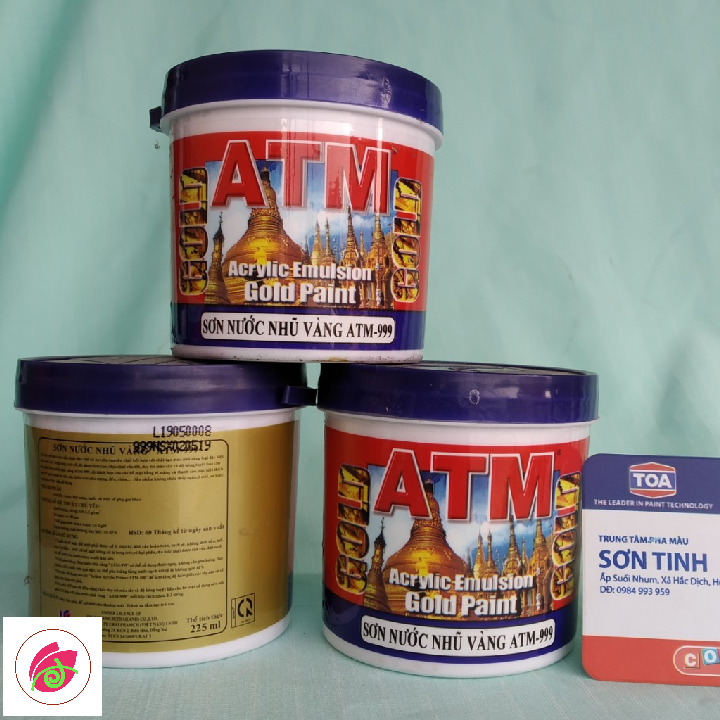 Sơn nước nhũ vàng ATM 999 hệ nước loại 225ml (chuyên dùng cho bê tông , tường)