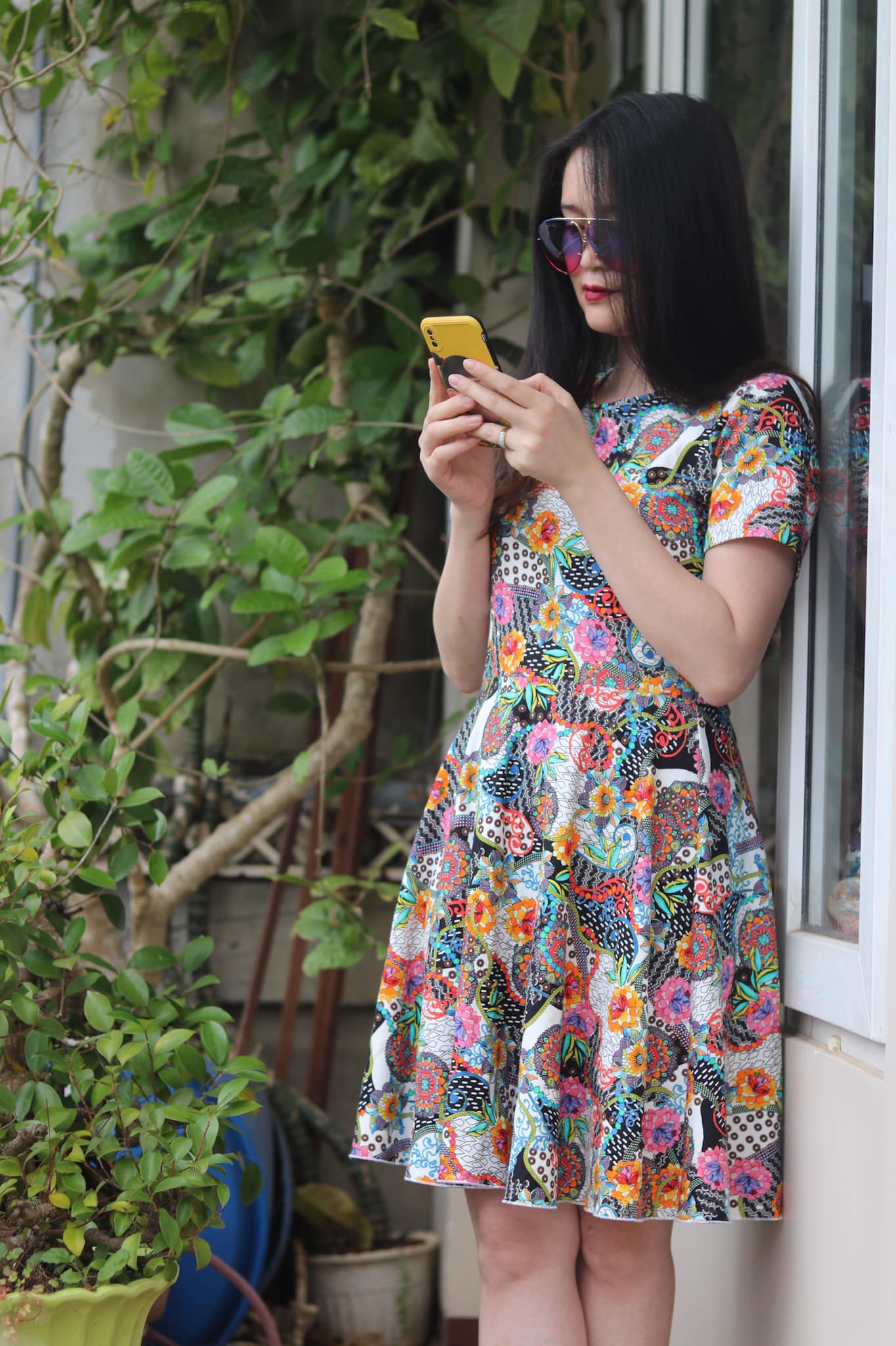 Rập Giấy 30097 - Đầm cotton Basic dáng xòe