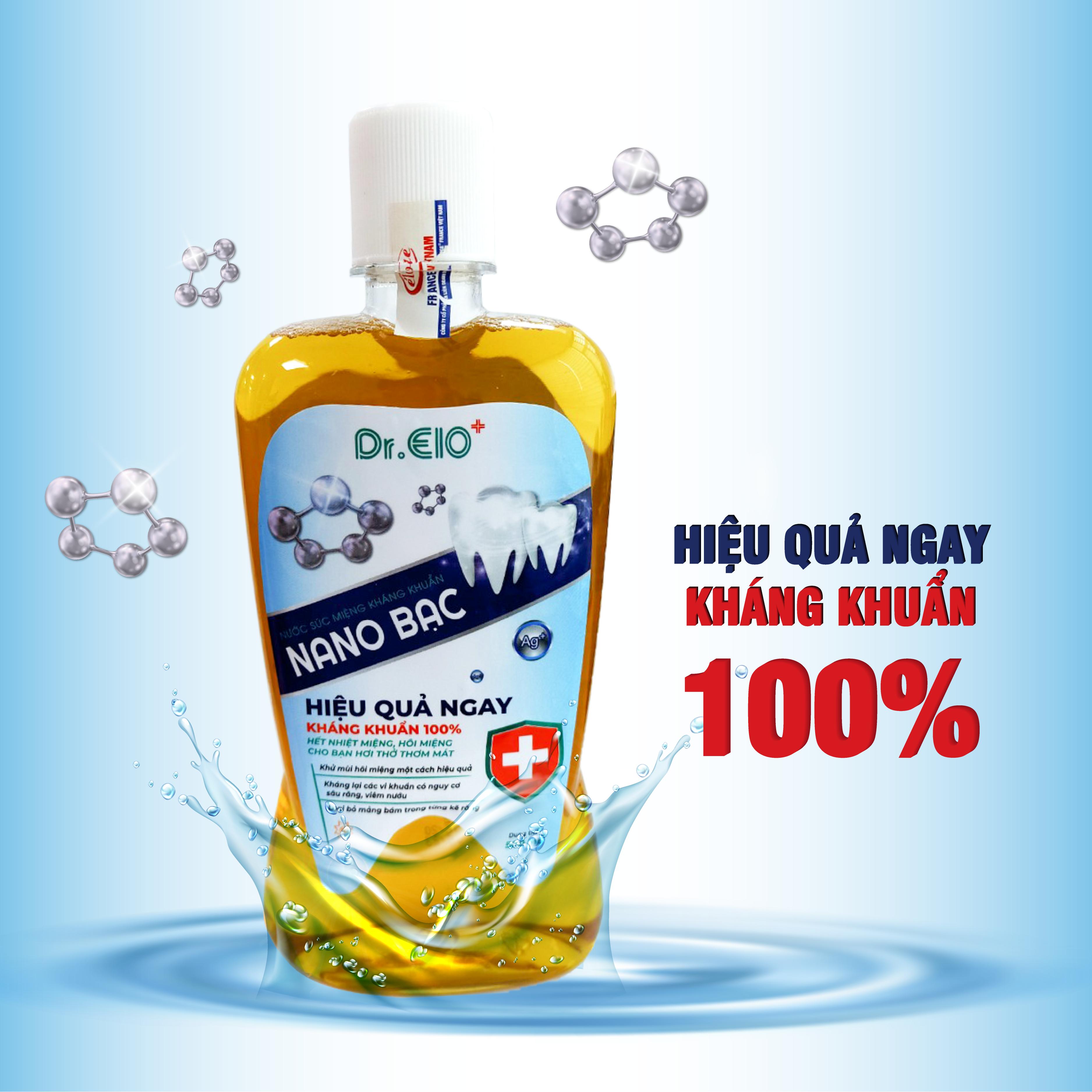 [CHAI 500ML] NƯỚC SÚC MIỆNG KHÁNG KHUẨN NANO BẠC Dr.ELO