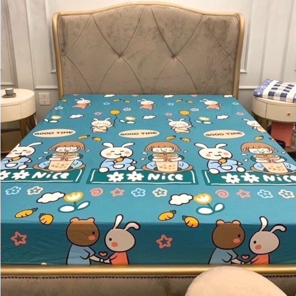 Ga chống thấm cotton bo chun m6/m8/2m2 Siêu chống thấm, Ngăn nước, bảo vệ đệm thoáng khí dành cho nệm cao từ 10-20cm