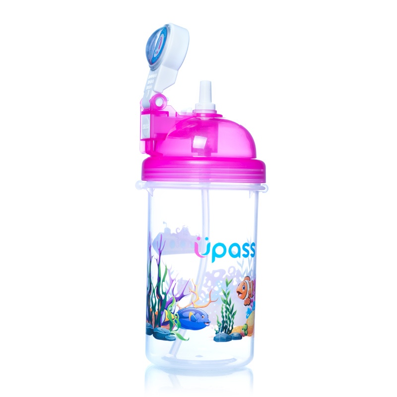 Bình uống nước cho bé đi học Upass cá 420ml