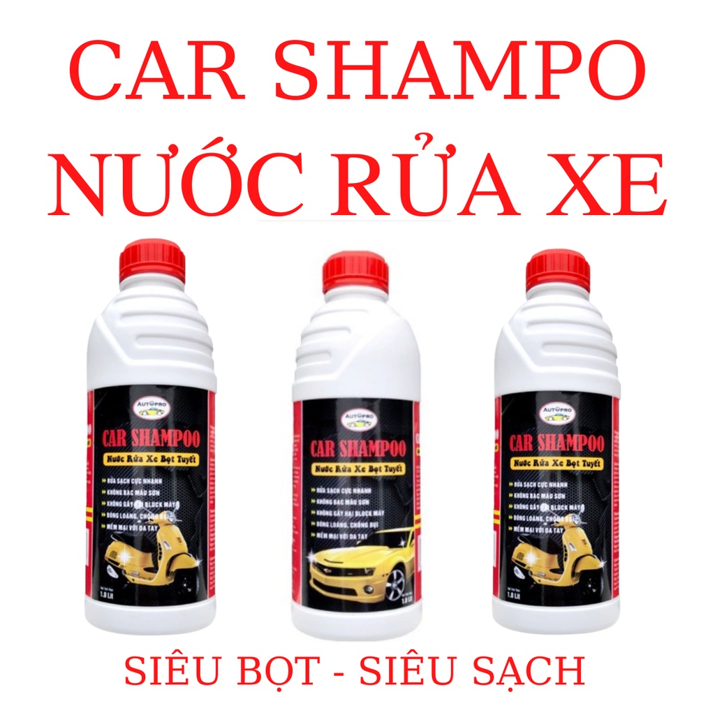 [RỬA XE] Chai Nước Rửa Xe Bọt Tuyết Car Shampoo 1L