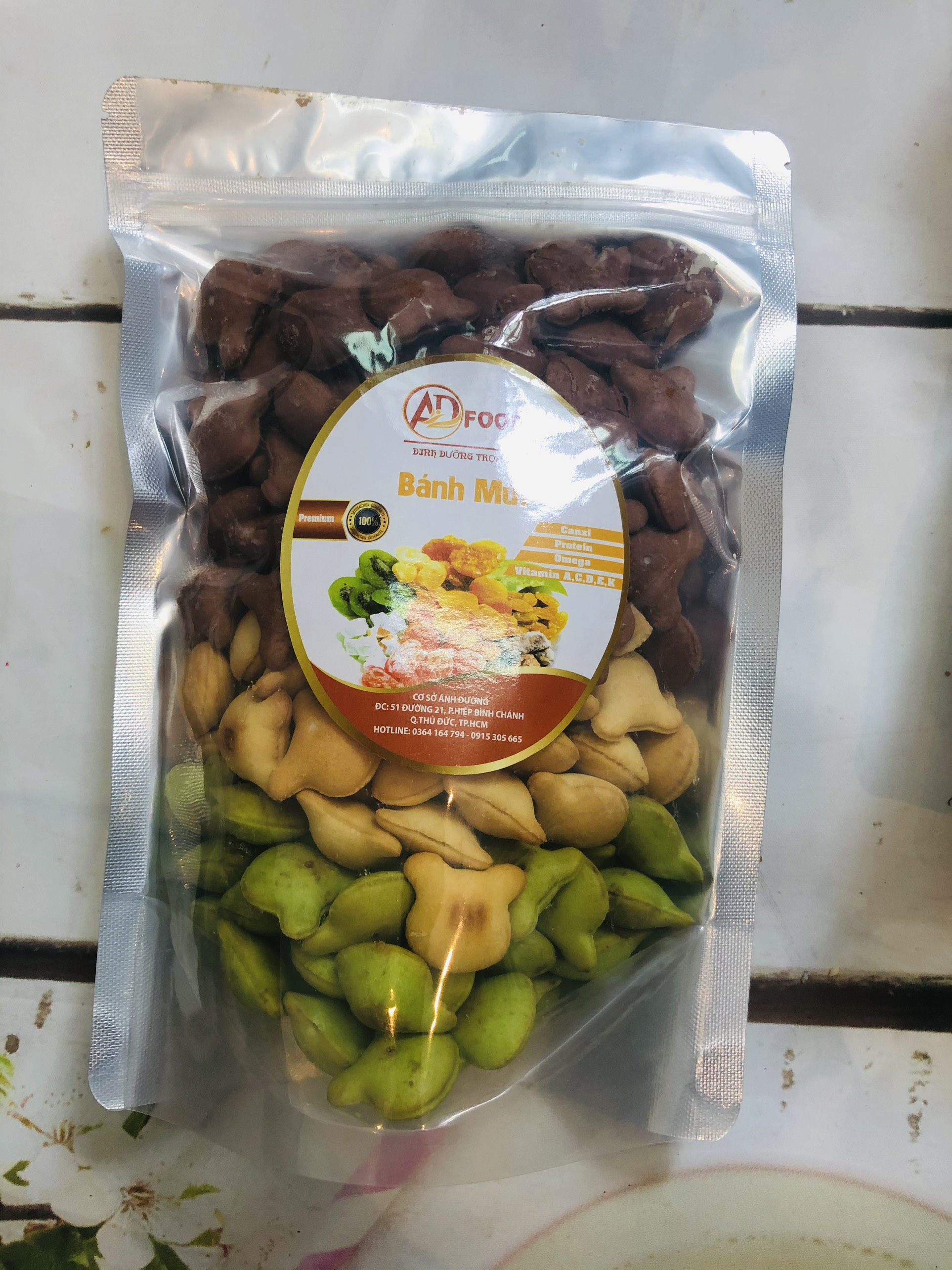 500g bánh gấu Mix 3 vị chùm ngây, cacao, kem sữa