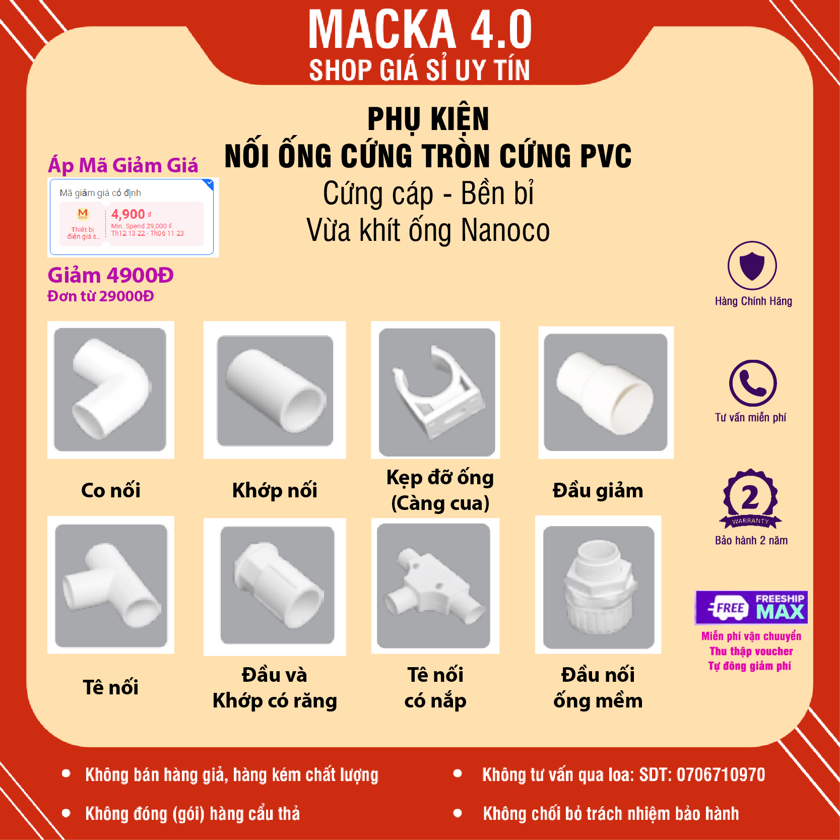 Co,Tê,Nối,Phụ Kiện Dùng Cho Ống Tròn Cứng 16,20,25