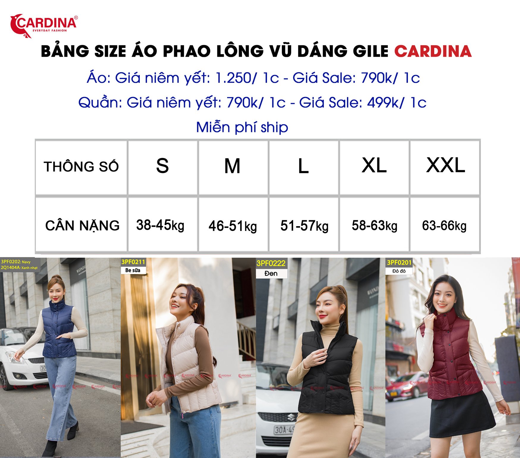 Áo phao lông vũ dáng GILE  CARDINA