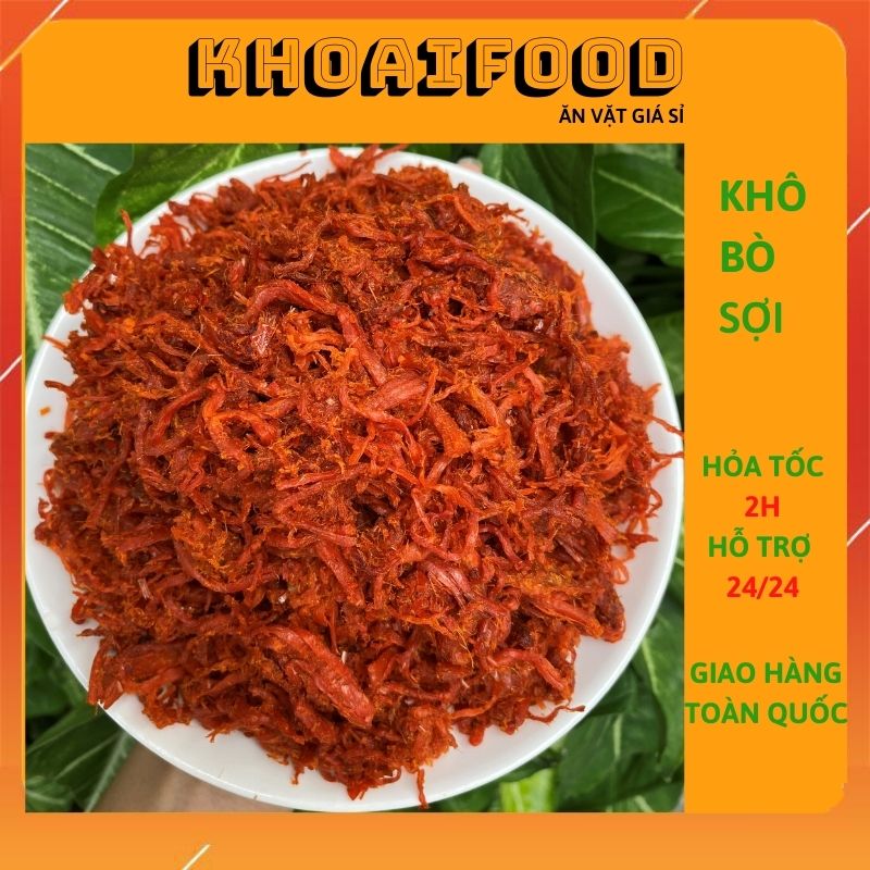 Khô bò sợi zip 60g dùng thử làm bánh tráng, ăn vặt cay