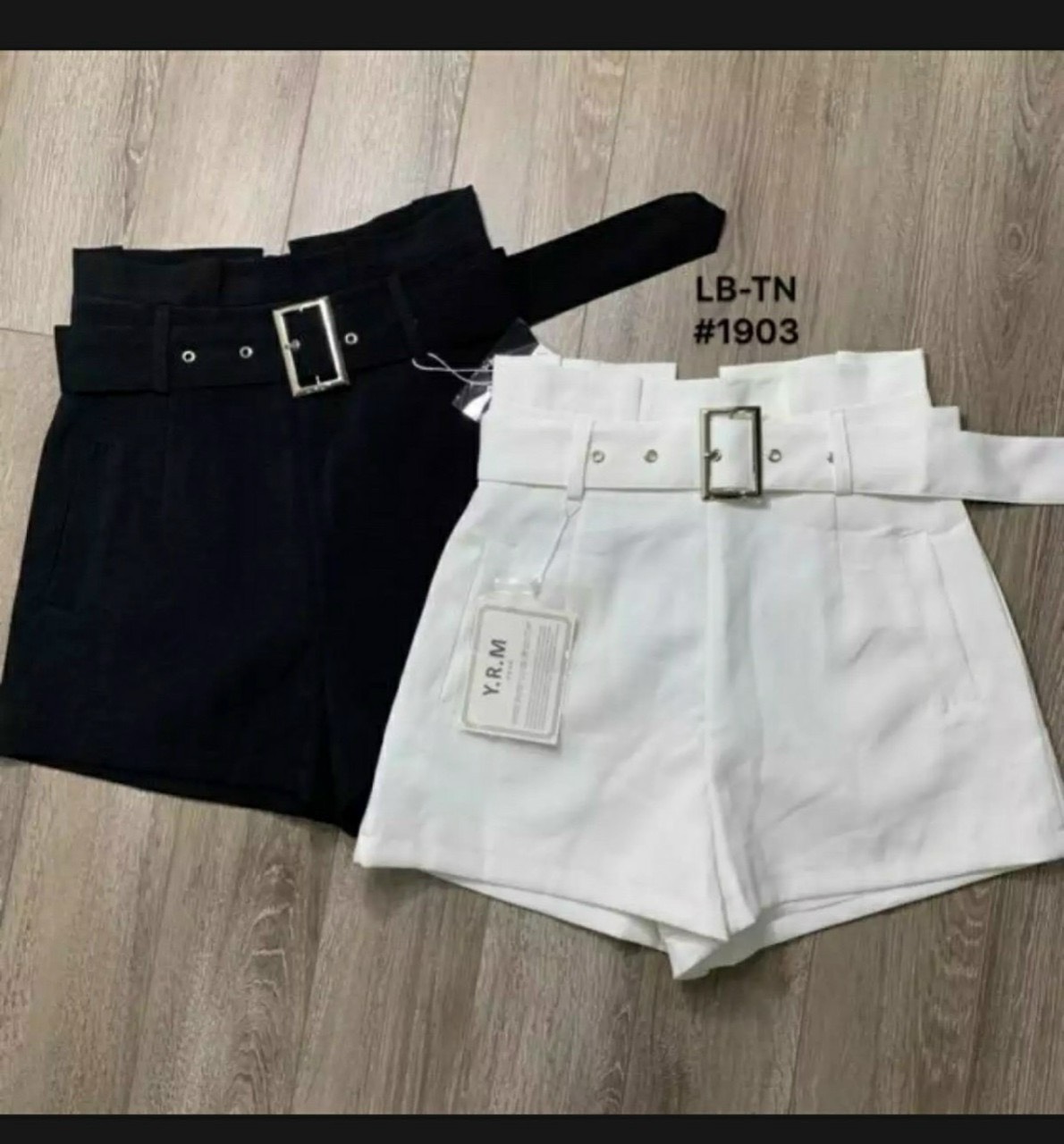 Quần shorts kaki lưng cao kèm dây nịt khoen , chất kaki dày dặn co giãn