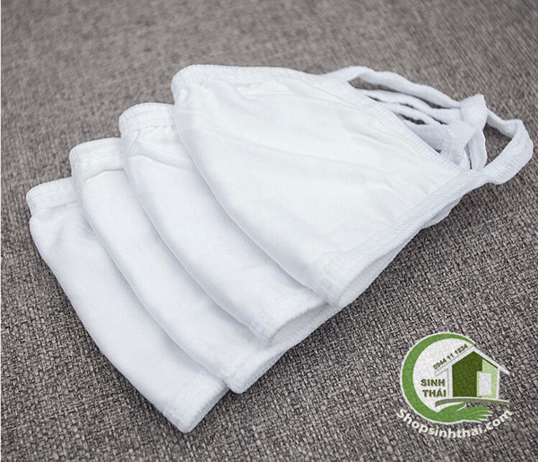 [HCM]Khẩu trang vải kháng khuẩn màu trắng