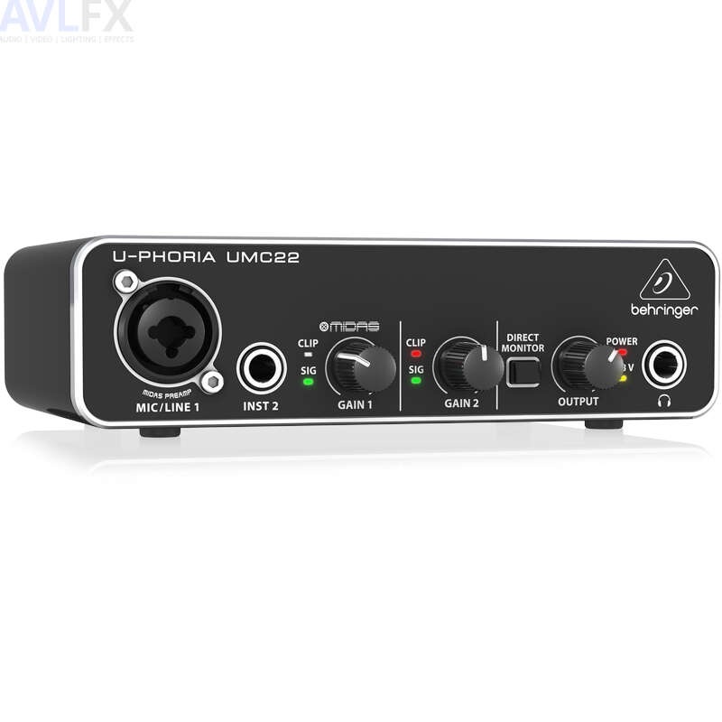 Sound card thu âm 48v Behringer Uphoria UMC22