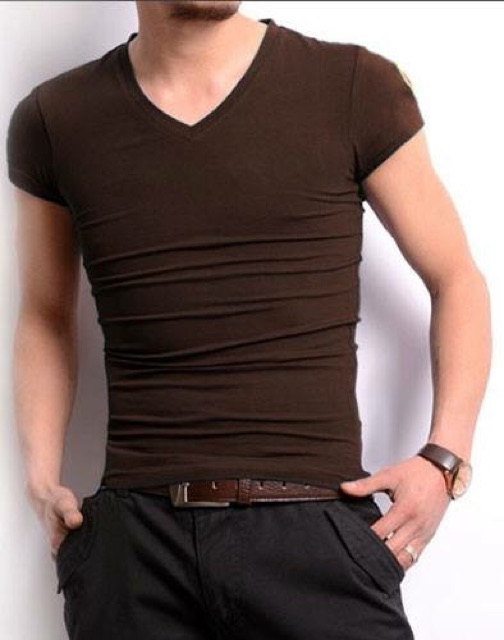Áo thun cổ tim form body