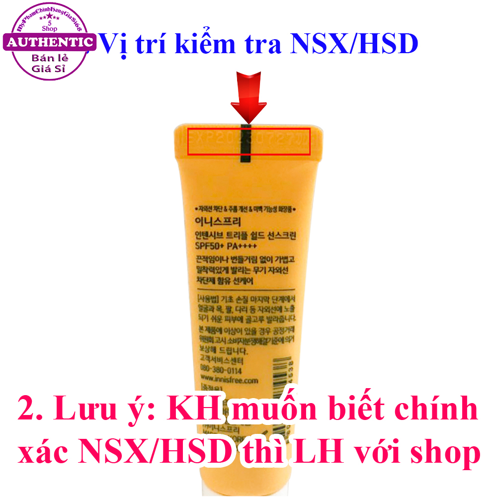 Kem Chống Nắng INNISFREE Triple Shield SPF 50+ Minisize 10ml