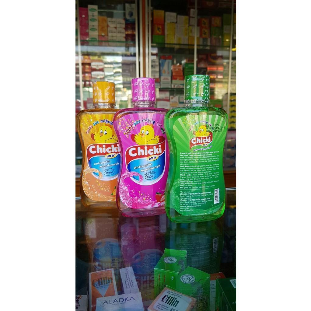 (10 chai) Nước súc miệng trẻ em chicki 250ml